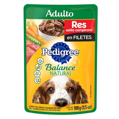 PEDIGREE® Balance Natural SOBRES™ Adulto en Filetes Con Res Y Vegetales
